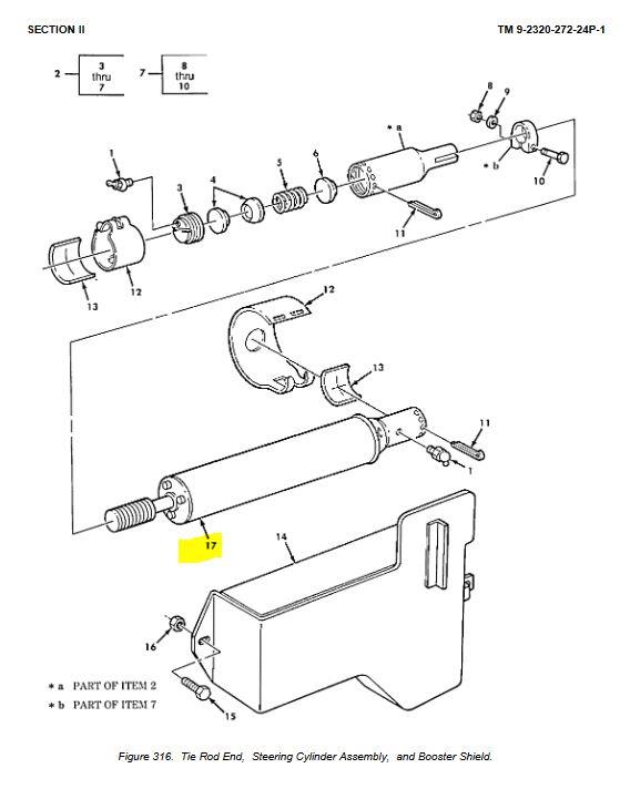 Hydraulic Cylinder Power Steering Assist 5 Ton M809 M939